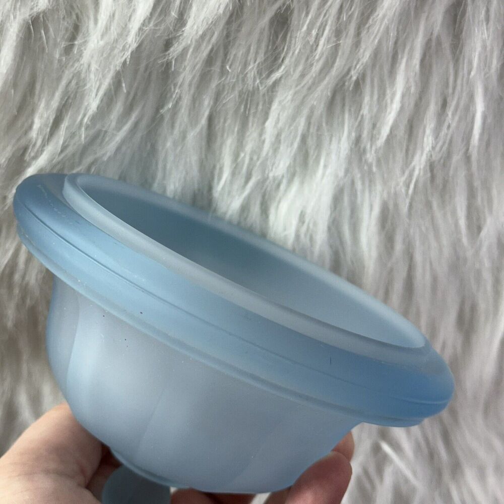 Vintage Indiana Glass Blue Satin Frosted Panel Apothecary Ginger Jar w/‎ Lid - Picture 8 of 15